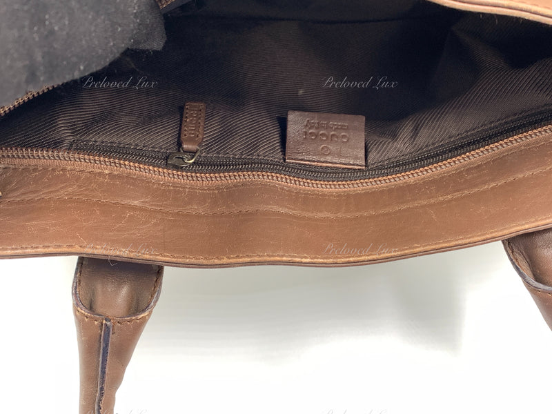 Sold-GUCCI Brown Monogram Tote Bag