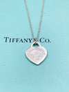 Sold-Tiffany 
Co 925 Silver Return to Tiffany Heart Tag with Necklace