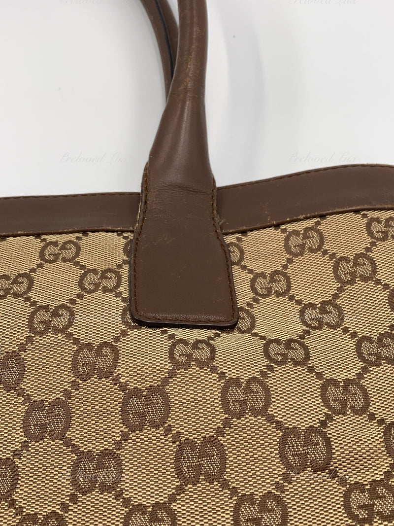 Sold-GUCCI Brown Monogram Tote Bag