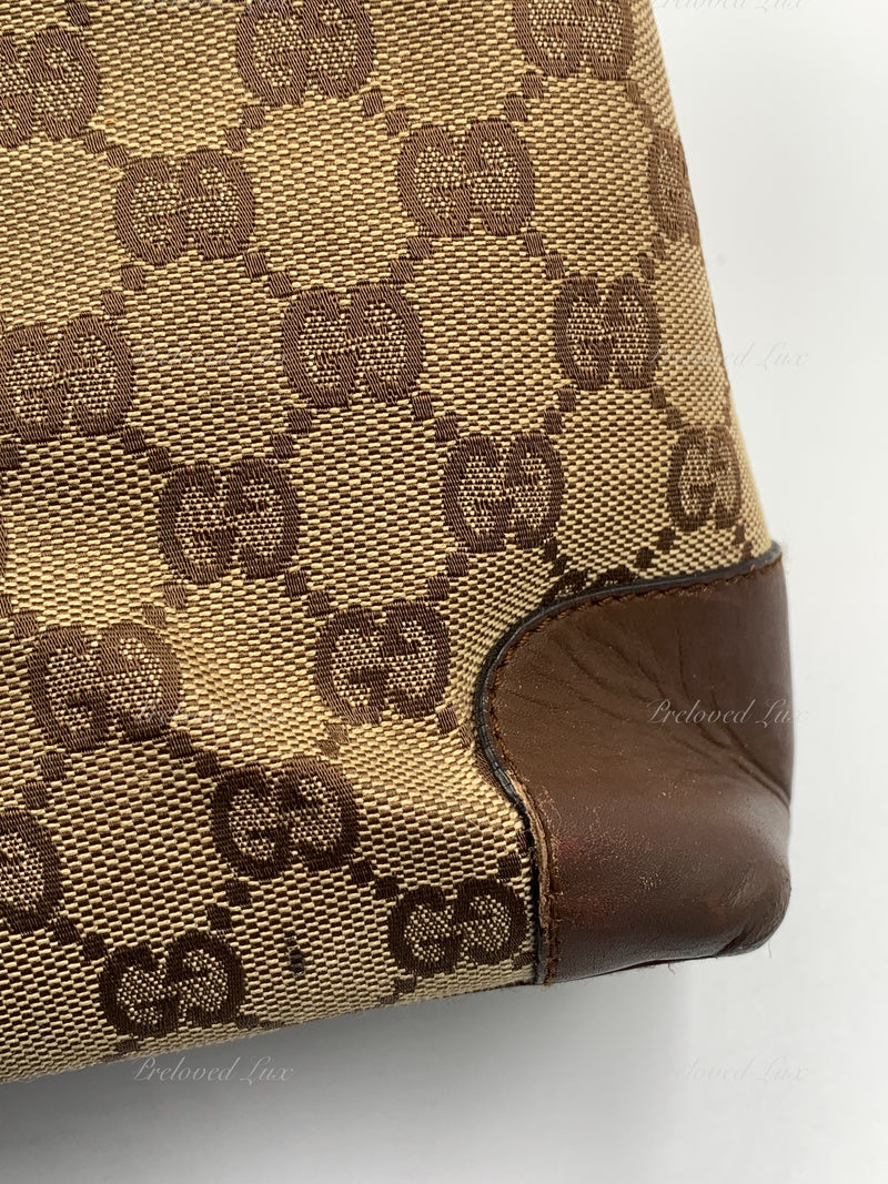 Sold-GUCCI Brown Monogram Tote Bag