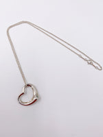 Sold-Tiffany 
Co 925 Silver Large (22mm) Open Heart Necklace