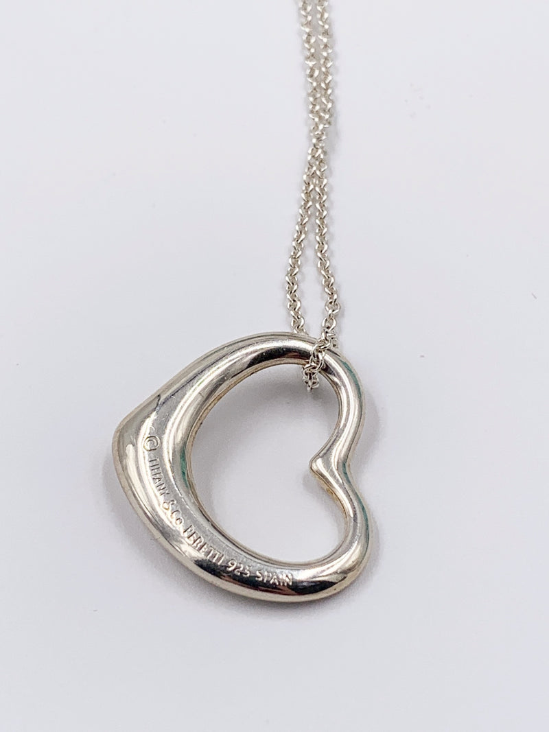 Sold-Tiffany 
Co 925 Silver Large (22mm) Open Heart Necklace