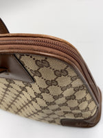 Sold-GUCCI Brown Canvas Monogram Tote Bag