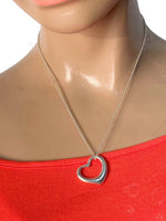 Sold-Tiffany 
Co 925 Silver Large (22mm) Open Heart Necklace