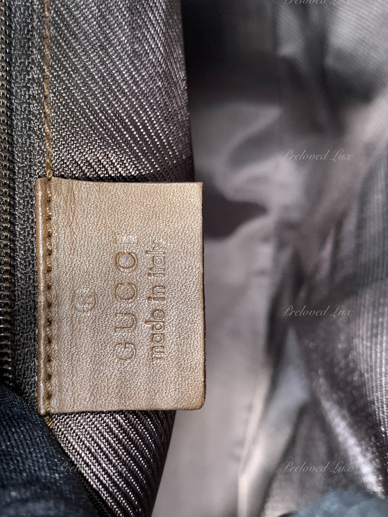 Sold-GUCCI Brown Canvas Monogram Tote Bag