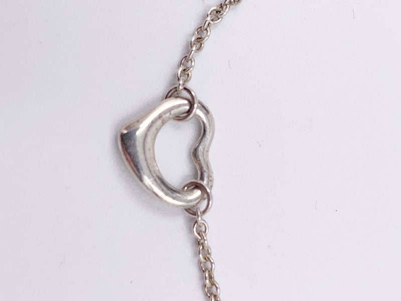 Sold-Tiffany 
Co 925 Silver Elsa Peretti Open Heart Bracelet