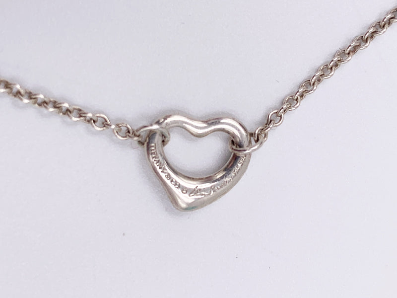 Sold-Tiffany 
Co 925 Silver Elsa Peretti Open Heart Bracelet