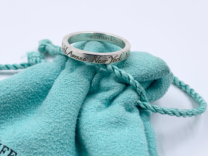 Sold-Tiffany 
Co "727 Fifth Avenue New York, NY 10022" Silver Ring Size 6