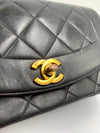 Sold-CHANEL Lambskin Small Diana Single Chain Single Flap Bag Black/gold