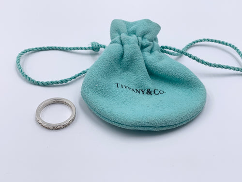 Sold-Tiffany 
Co "727 Fifth Avenue New York, NY 10022" Silver Ring Size 6