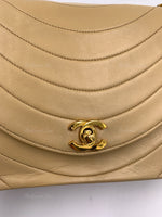 CHANEL Lambskin Vintage Small Flap Bag Beige / Gold Hardware