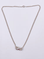 Sold-Tiffany 
Co 925 Silver Infinity Pendant with Double Chain Necklace