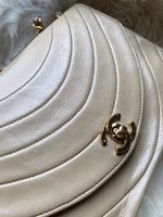 CHANEL Lambskin Vintage Small Flap Bag Beige / Gold Hardware