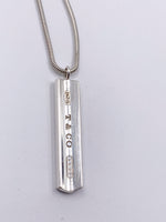 Sold-Tiffany 
Co 925 Silver Bar Pendant with Necklace