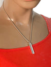 Sold-Tiffany 
Co 925 Silver Bar Pendant with Necklace