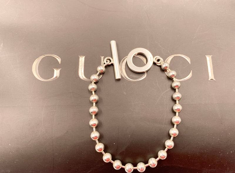 Sold-Gucci 925 Silver Bead Bracelet