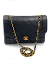 Sold-CHANEL Lambskin Vintage Single Chain Single Flap Crossbody Bag Black/gold