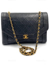 Sold-CHANEL Lambskin Vintage Single Chain Single Flap Crossbody Bag Black/gold