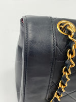 Sold-CHANEL Lambskin Vintage Single Chain Single Flap Crossbody Bag Black/gold