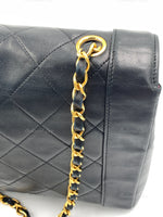 Sold-CHANEL Lambskin Vintage Single Chain Single Flap Crossbody Bag Black/gold