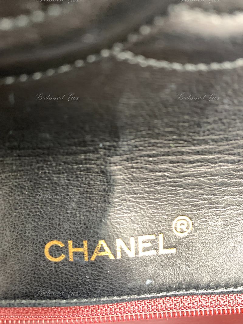 Sold-CHANEL Lambskin Vintage Single Chain Single Flap Crossbody Bag Black/gold