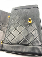 Sold-CHANEL Lambskin Vintage Single Chain Single Flap Crossbody Bag Black/gold