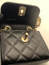 Sold-CHANEL Black Lambskin Mini Trendy CC Bag Gold Hardware