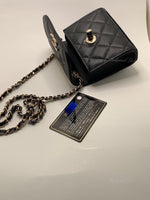 Sold-CHANEL Black Lambskin Mini Trendy CC Bag Gold Hardware