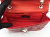 Sold-CHANEL Patent Leather Chocolate Bar Flap Bag red/silver