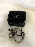 Sold-CHANEL Black Lambskin Mini Trendy CC Bag Gold Hardware