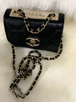 Sold-CHANEL Black Lambskin Mini Trendy CC Bag Gold Hardware