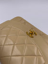 CHANEL Lambskin Small Diana Single Chain Single Flap Bag Beige Gold hardware