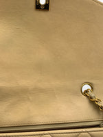 CHANEL Lambskin Small Diana Single Chain Single Flap Bag Beige Gold hardware