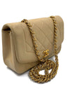 CHANEL Lambskin Small Diana Single Chain Single Flap Bag Beige Gold hardware