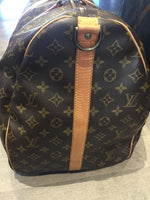 Sold-LOUIS VUITTON Monogram Keepall Bandouliere 60 Boston Bag w/Strap M41412