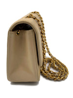 CHANEL Lambskin Small Diana Single Chain Single Flap Bag Beige Gold hardware