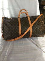 Sold-LOUIS VUITTON Monogram Keepall Bandouliere 60 Boston Bag w/Strap M41412