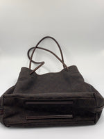 Sold-GUCCI GG Black/Brown Shoulder Tote Bag