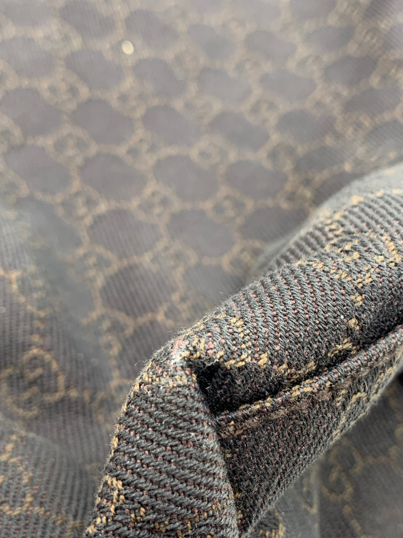 Sold-GUCCI GG Black/Brown Shoulder Tote Bag