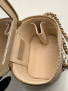 CHANEL Caviar Beige Mini Square Vanity Case CC Chain Bag Gold Hardware