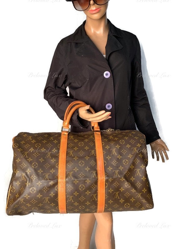 Sold-LOUIS VUITTON Monogram Keepall 50 Travel Bag