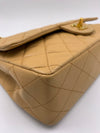 Sold-CHANEL Classic Lambskin Double Chain Double Flap Medium Shoulder Bag- beige/gold