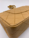 Sold-CHANEL Classic Lambskin Double Chain Double Flap Medium Shoulder Bag- beige/gold