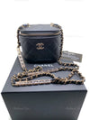 CHANEL Caviar Black Mini Square Vanity Case CC Chain Bag Gold Hardware