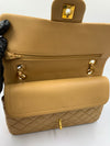 Sold-CHANEL Classic Lambskin Double Chain Double Flap Medium Shoulder Bag- beige/gold