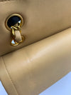 Sold-CHANEL Classic Lambskin Double Chain Double Flap Medium Shoulder Bag- beige/gold