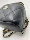 CHANEL Caviar Black Mini Square Vanity Case CC Chain Bag Gold Hardware