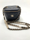 CHANEL Caviar Black Mini Square Vanity Case CC Chain Bag Gold Hardware