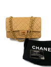 Chanel classic Medium Shoulder flap bag beige gold hardware 24k