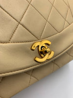 Sold-CHANEL Lambskin Small Diana Single Chain Single Flap Bag Beige/gold